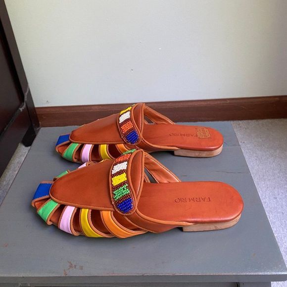 FARM RIO Women Beaded Mules  - NEW NWOB - Picture 4 of 11